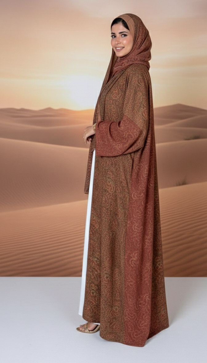 Vintage Maroon Abaya set