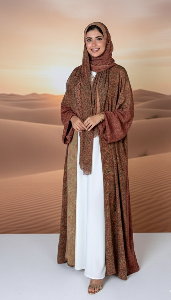 Vintage Maroon Abaya set