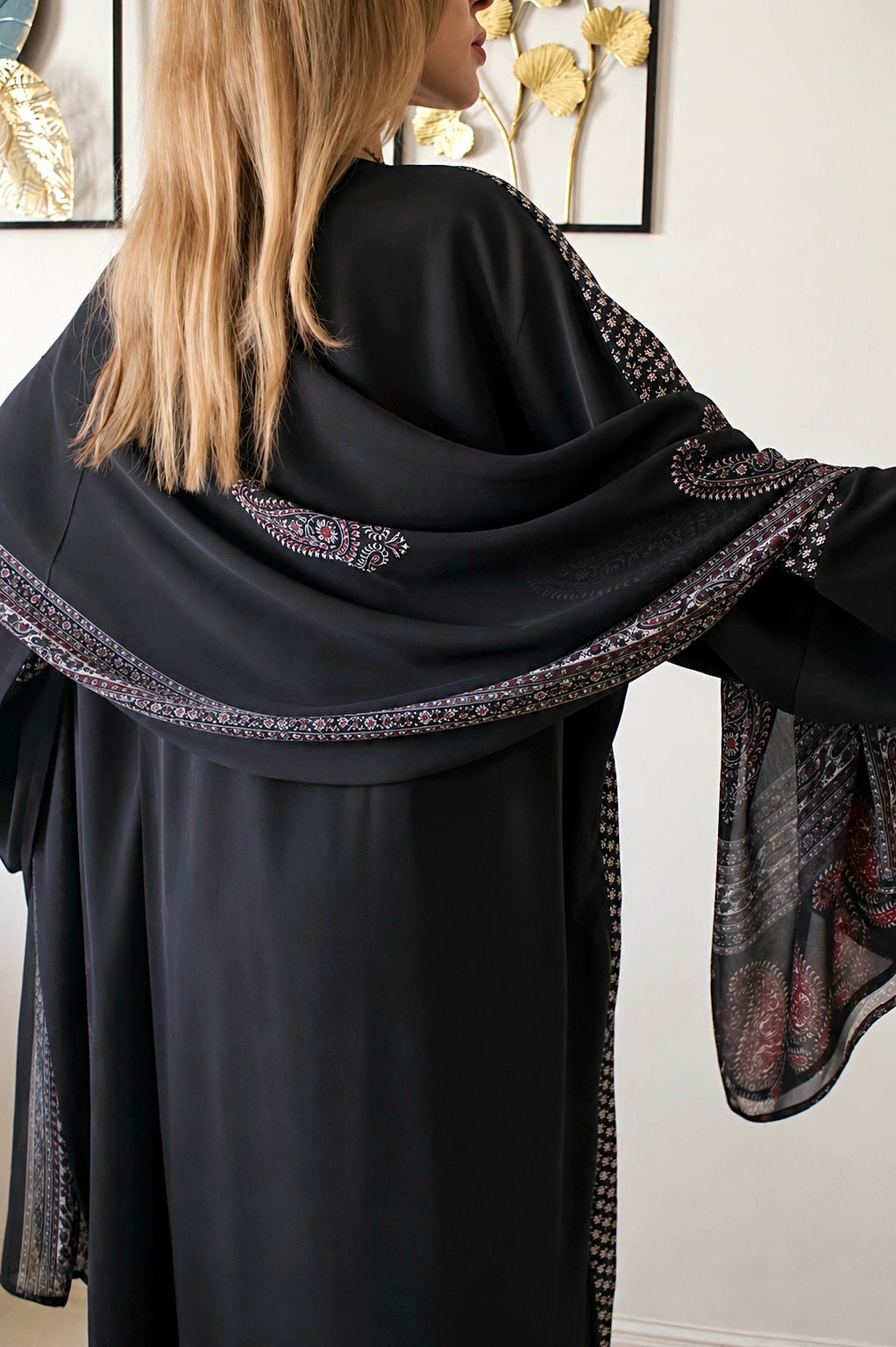 Midnight Heirloom Silky Abaya Set