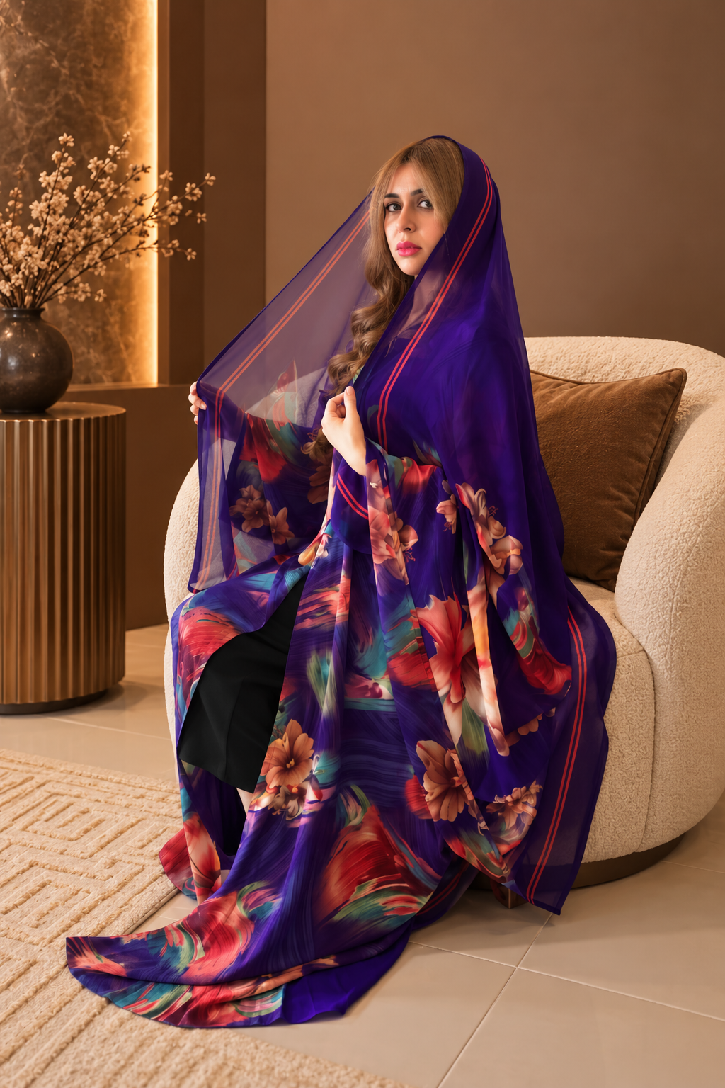 Royal Iris Silky Abaya Set