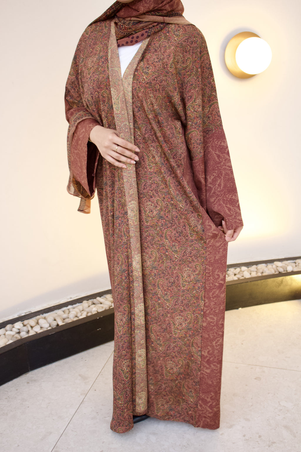 Vintage Maroon Abaya set