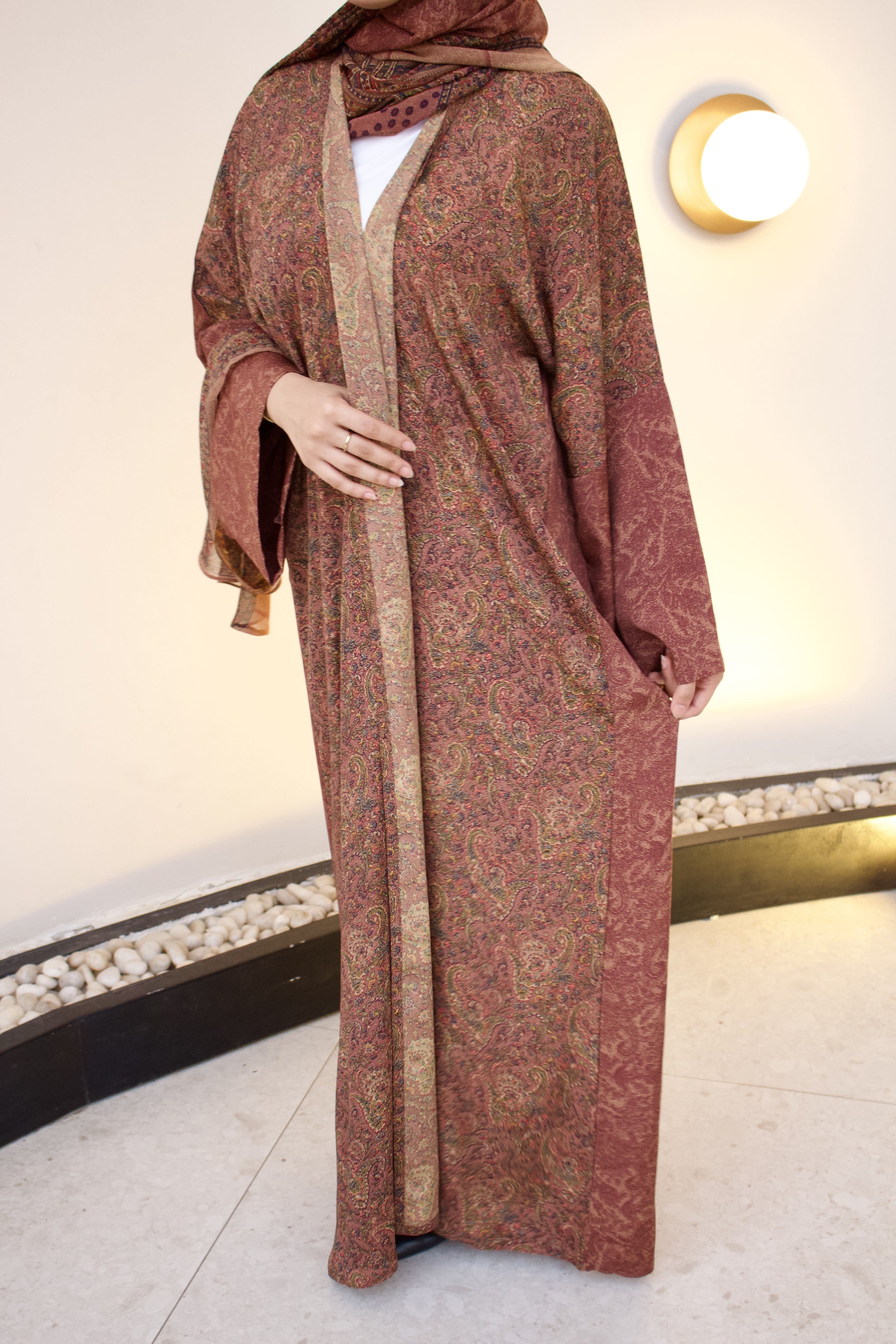 Vintage Maroon Abaya set