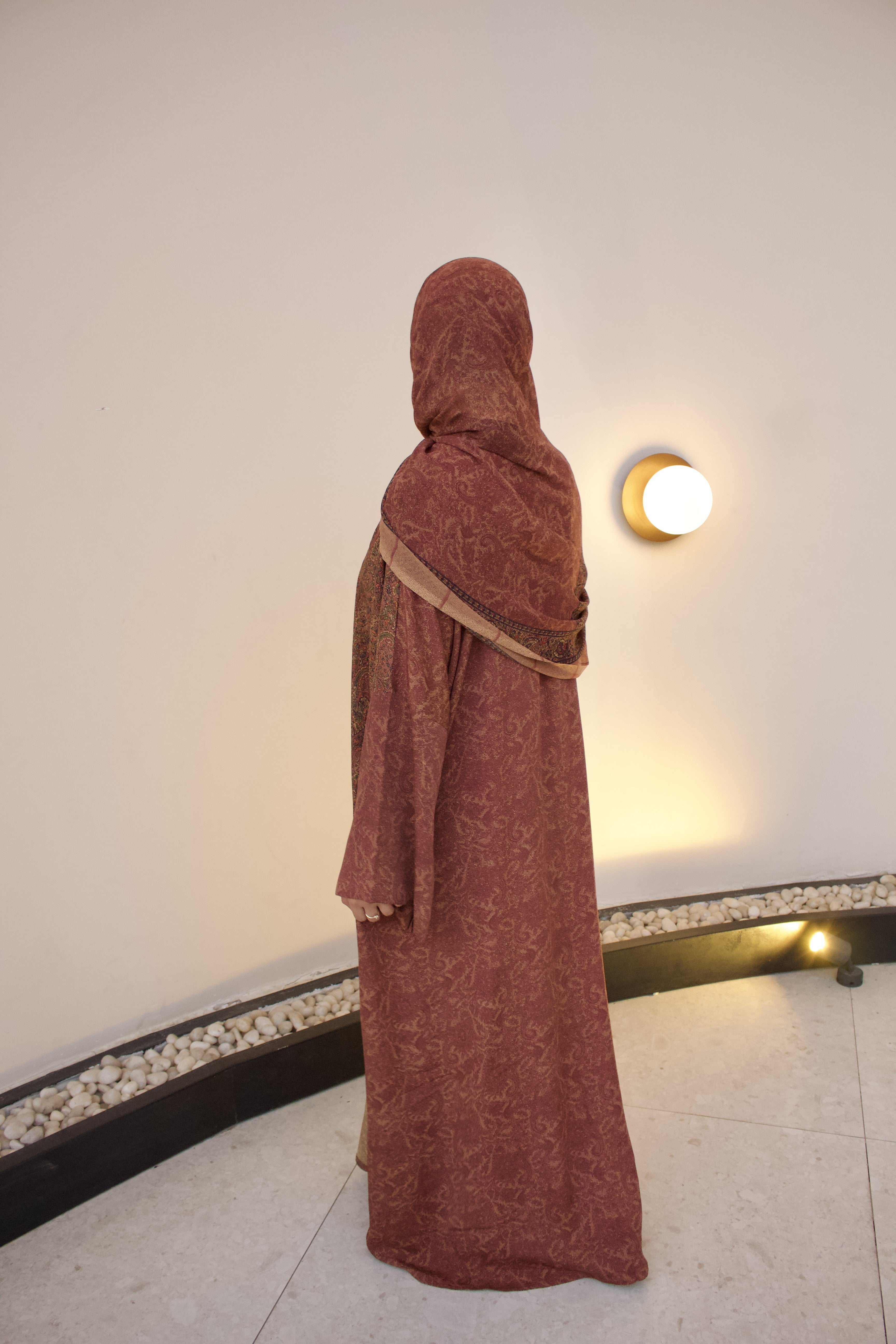 Vintage Maroon Abaya set