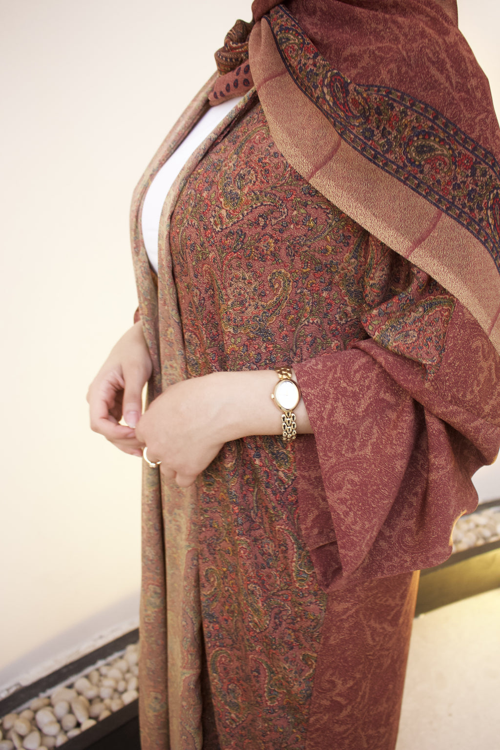 Vintage Maroon Abaya set