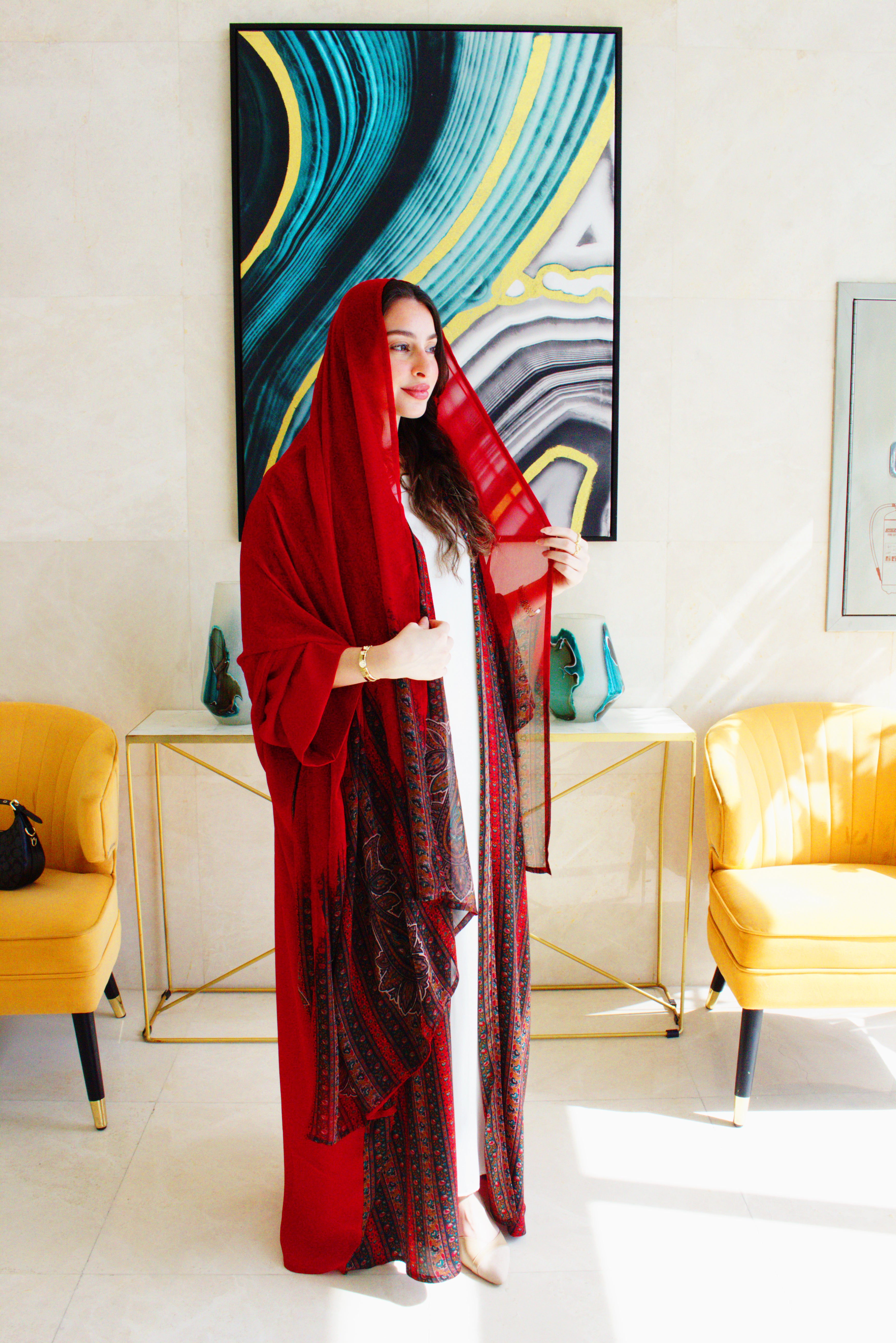 Ruby Heritage Silky Abaya