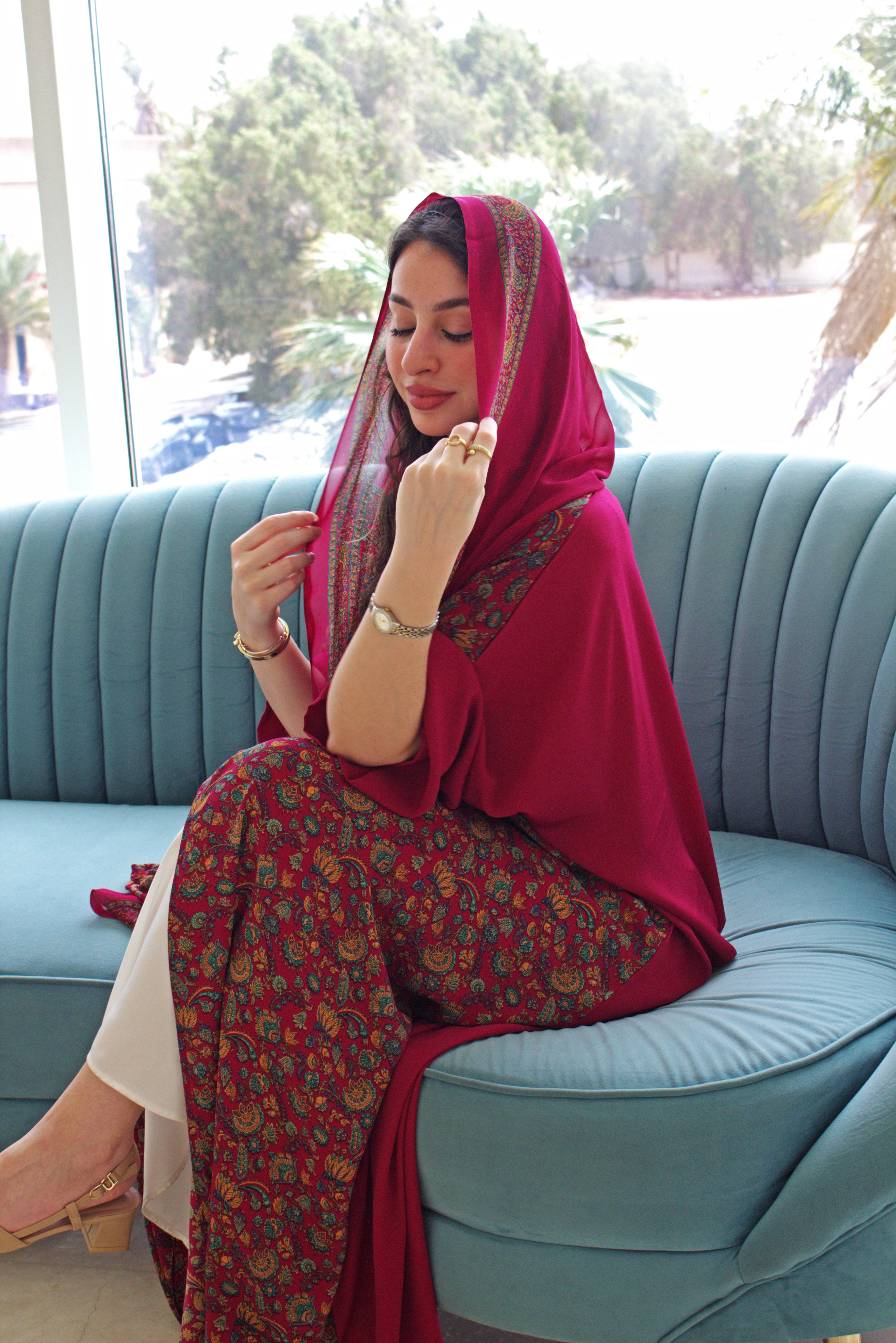 The Midnight Berry Abaya Set