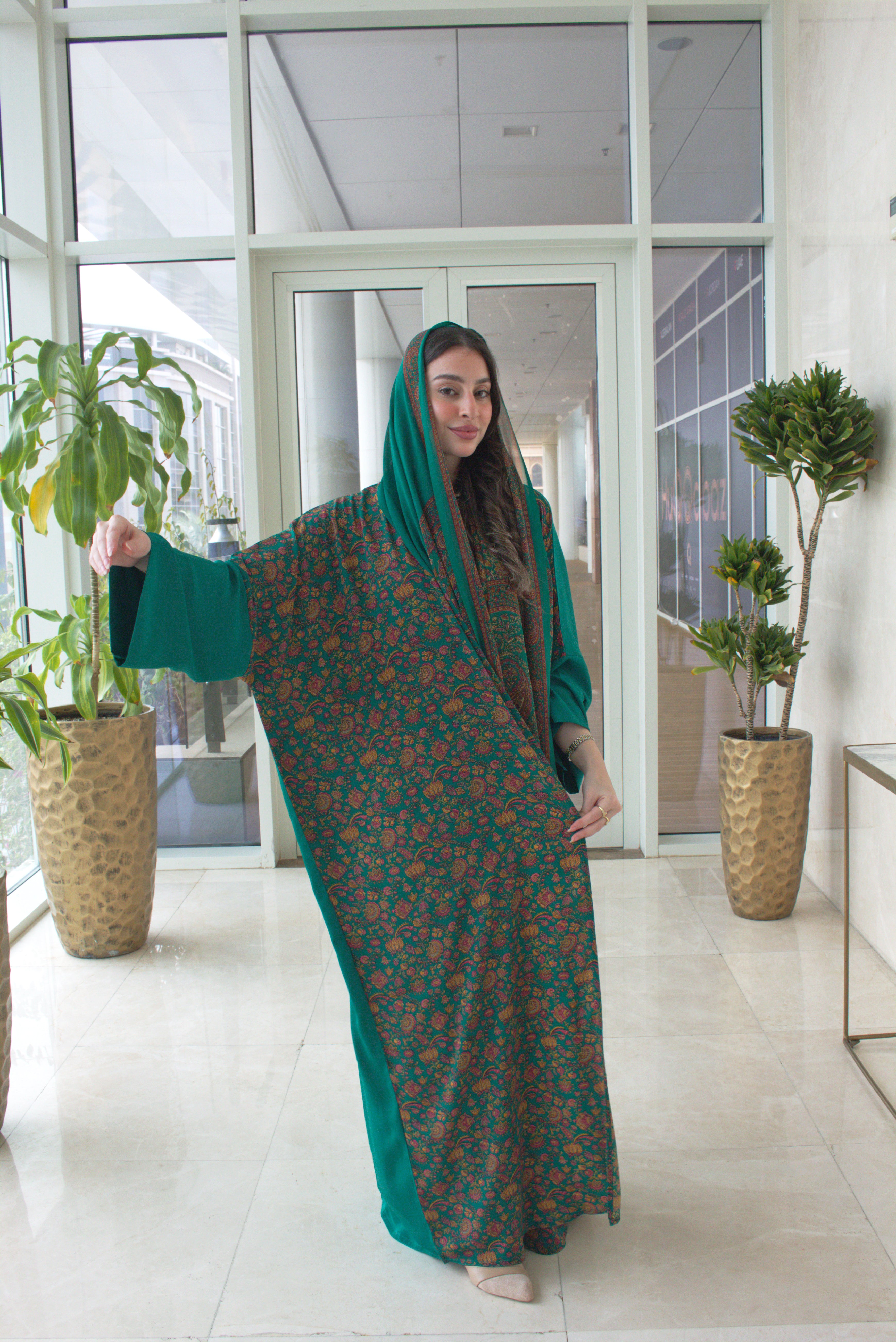 Emerald Royal Drape Abaya