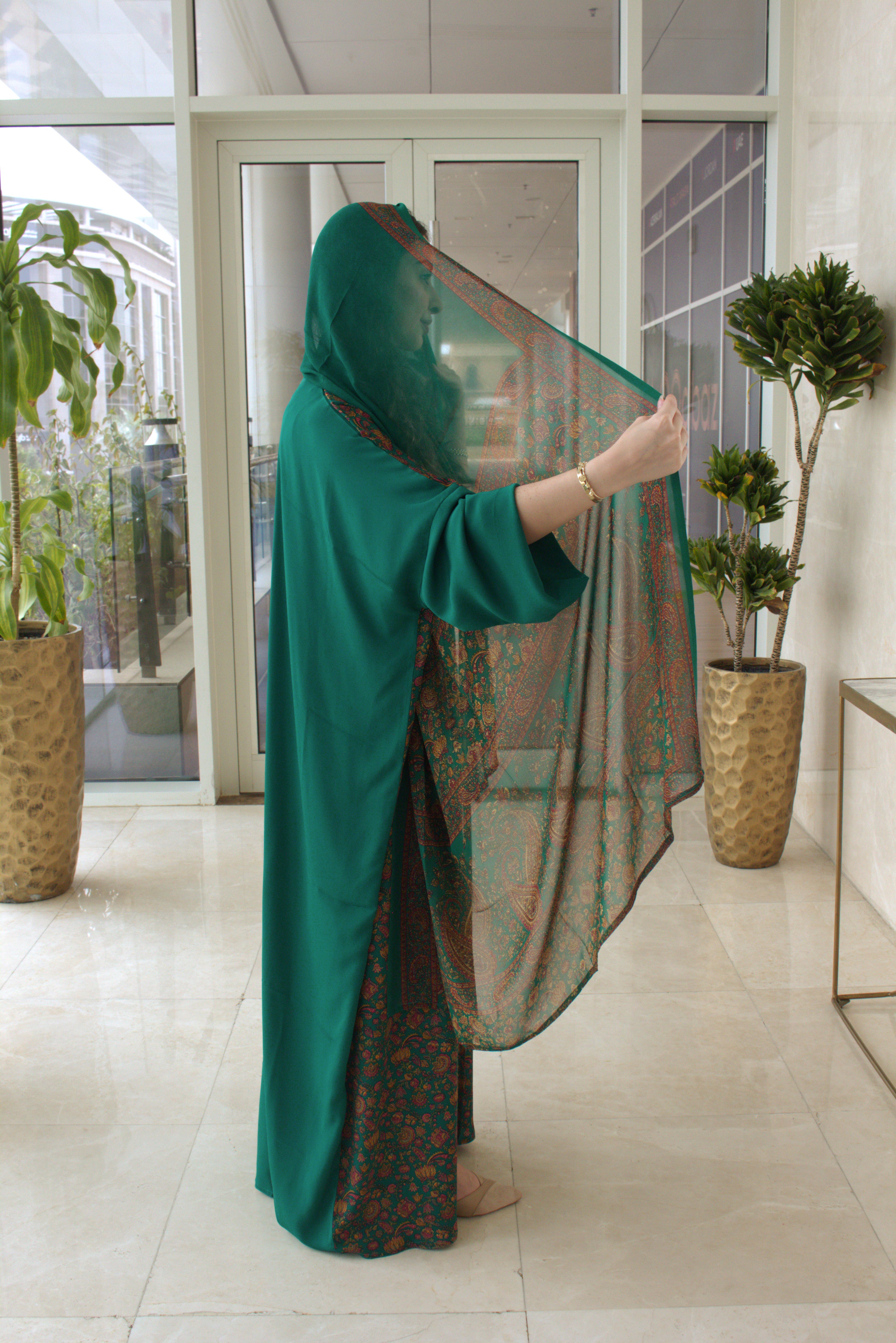 Emerald Royal Drape Abaya