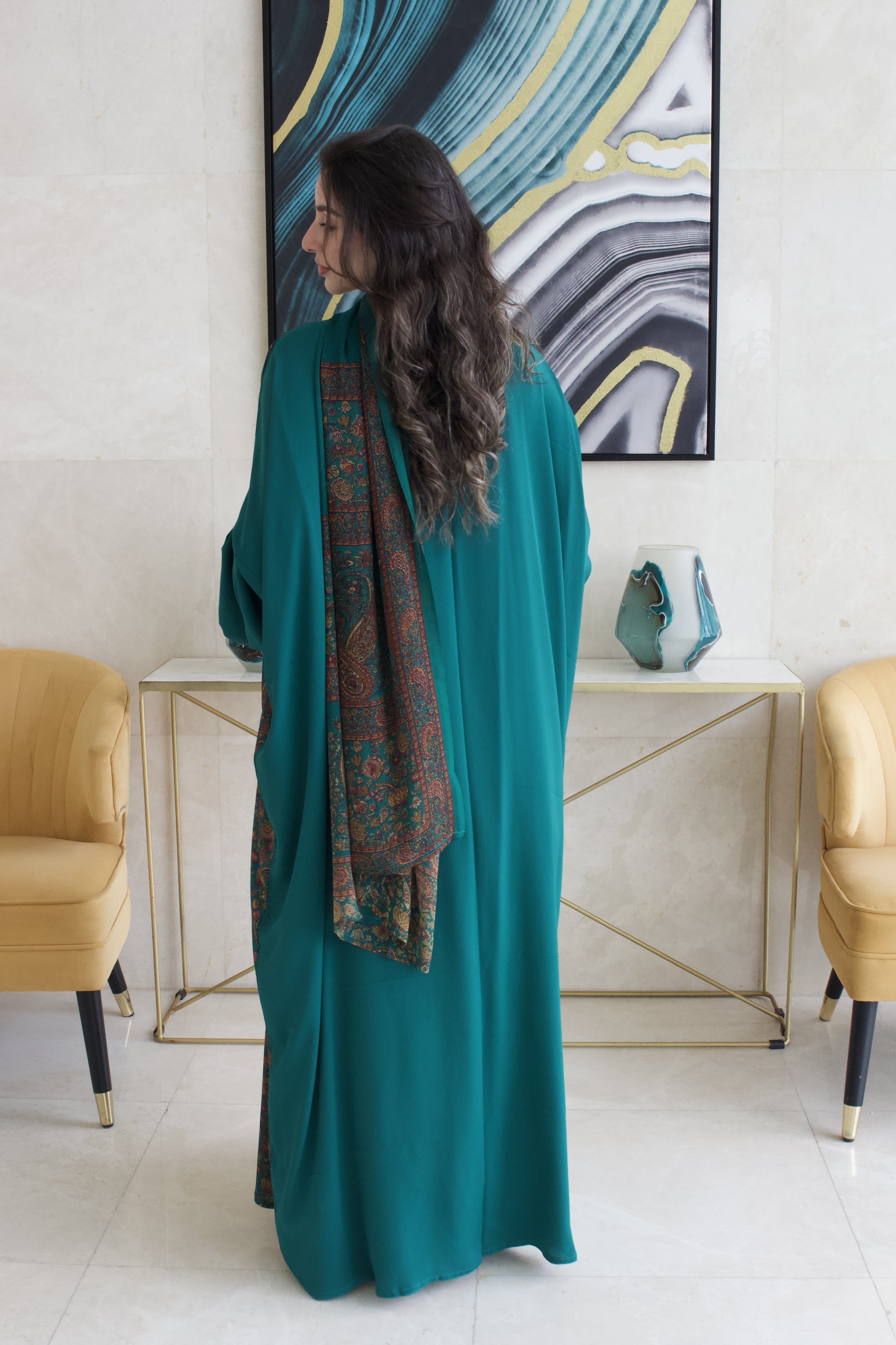 Emerald Royal Drape Abaya