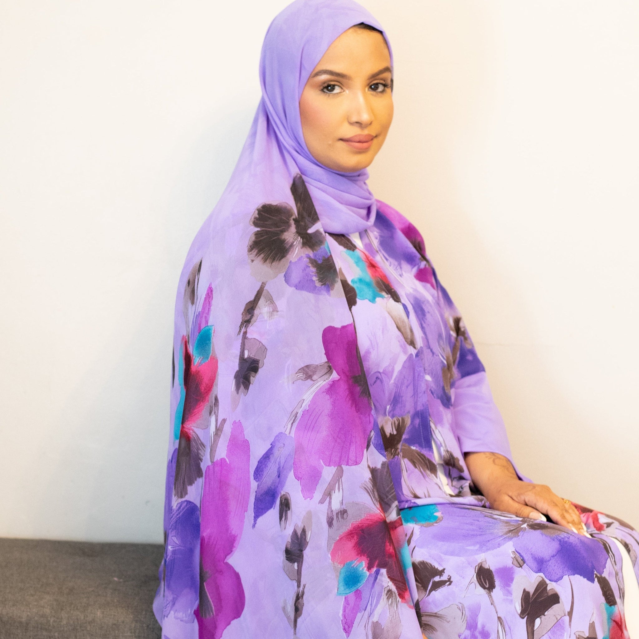Lavender Bloom Abaya Set