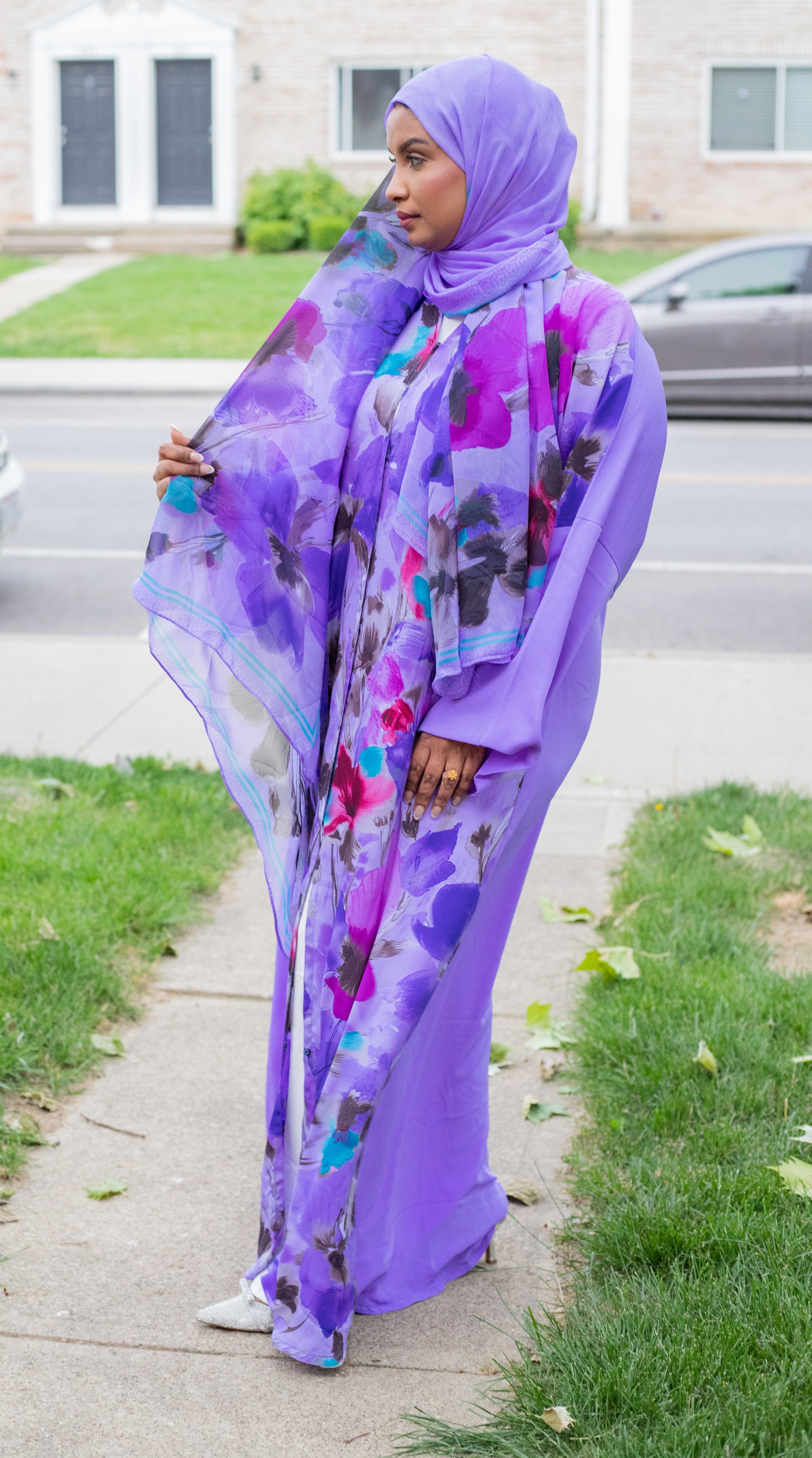 Lavender Bloom Abaya Set