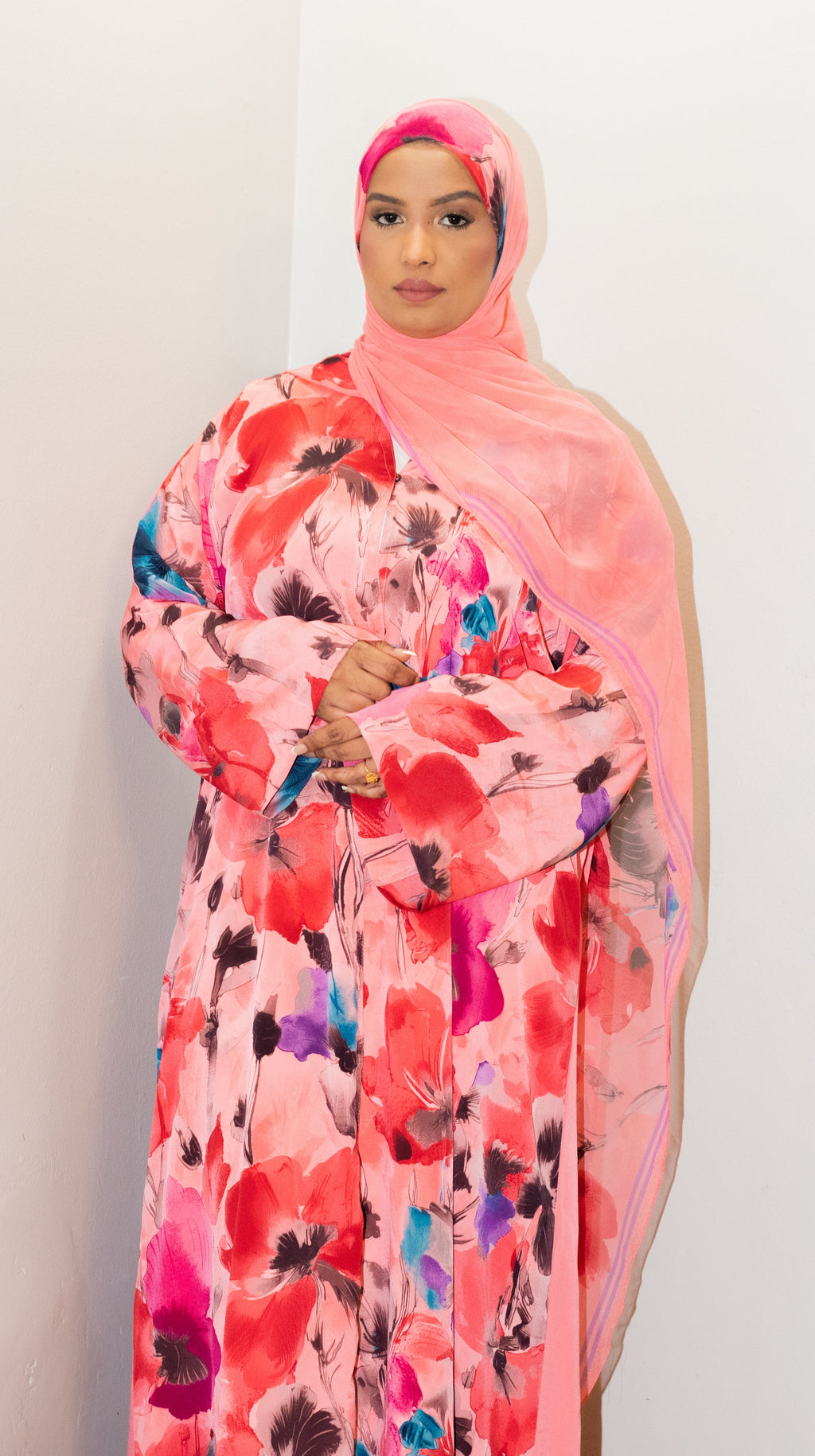 Rosé Garden Abaya Set