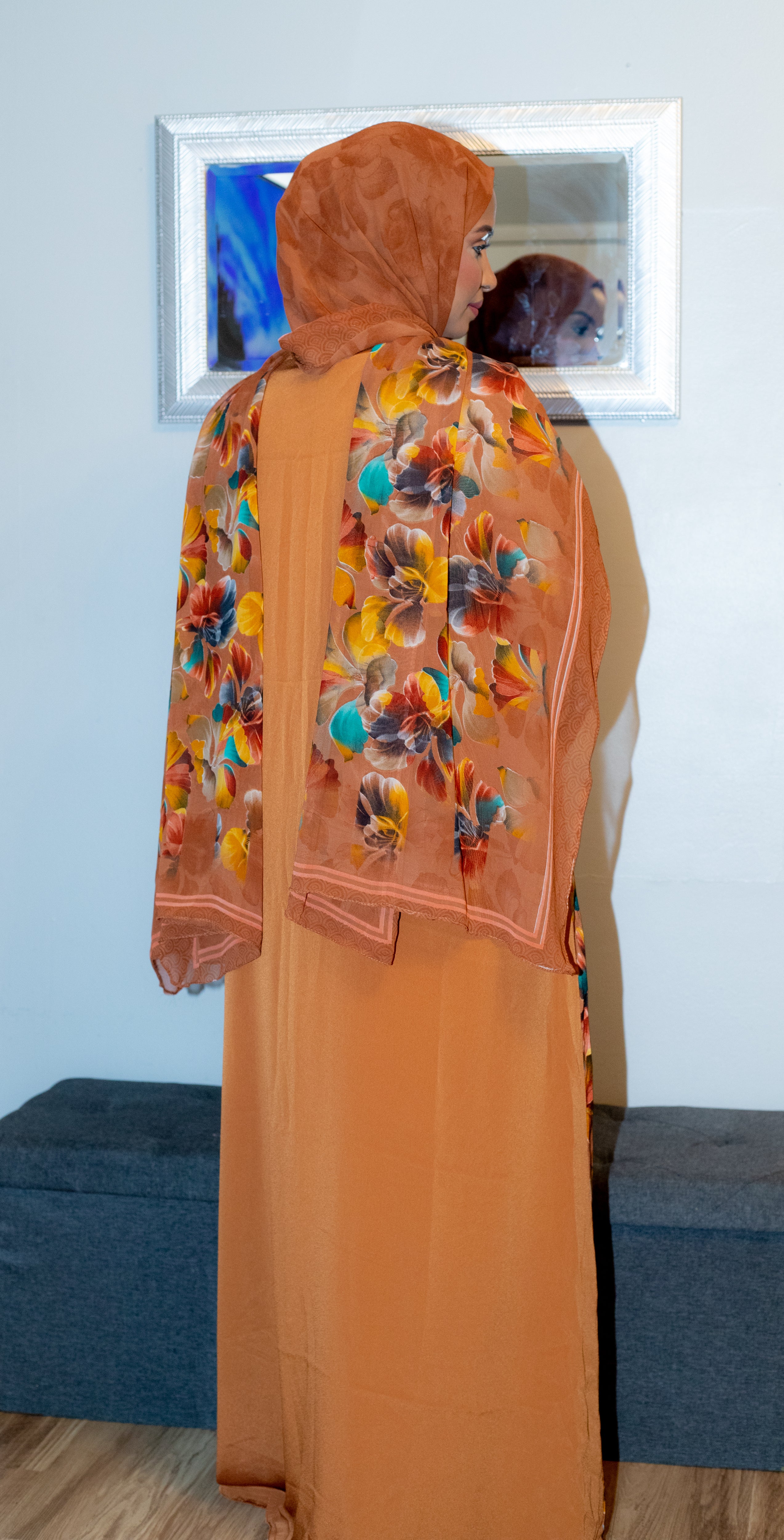 Mocha Blossom Abaya Set