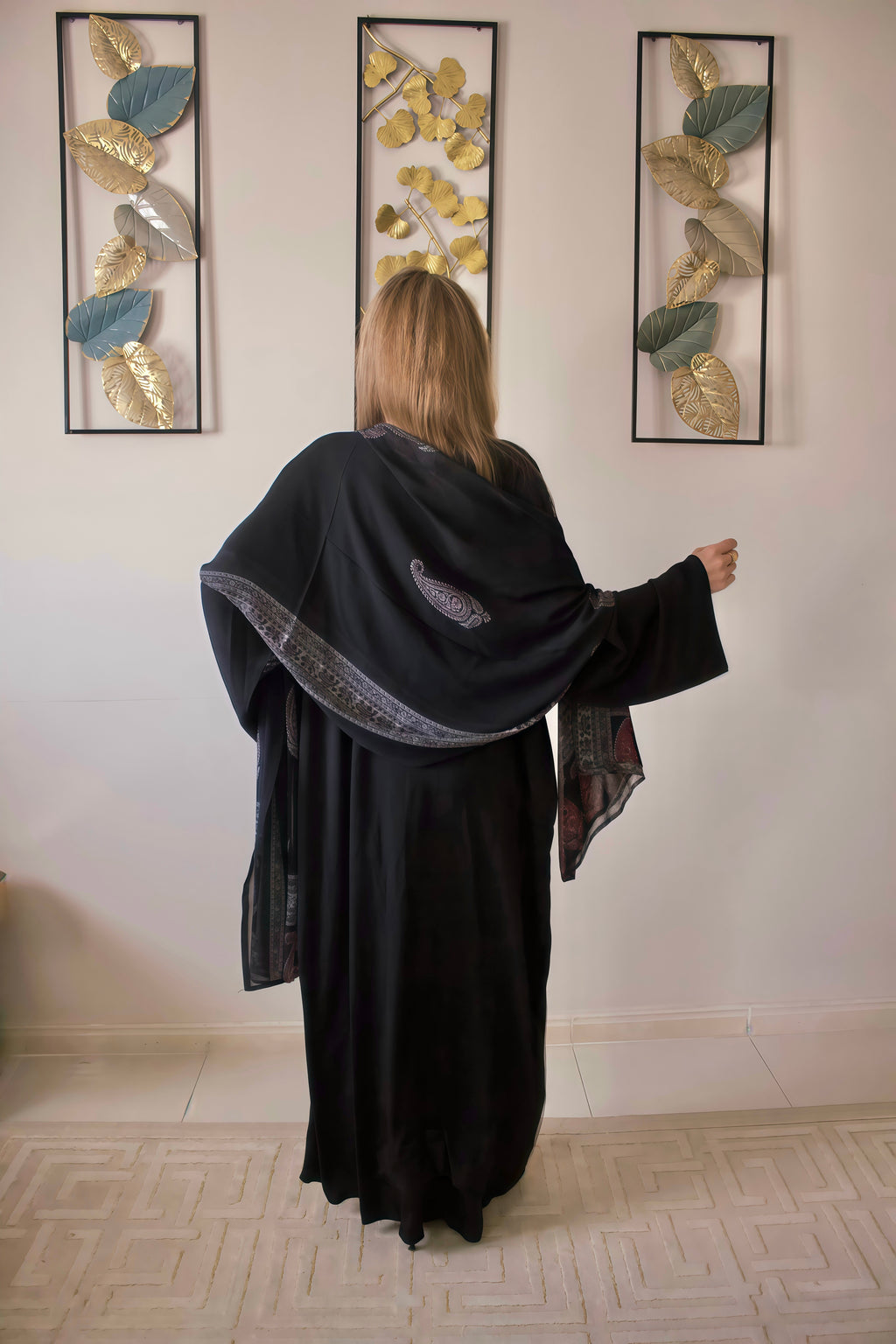 Midnight Heirloom Silky Abaya Set