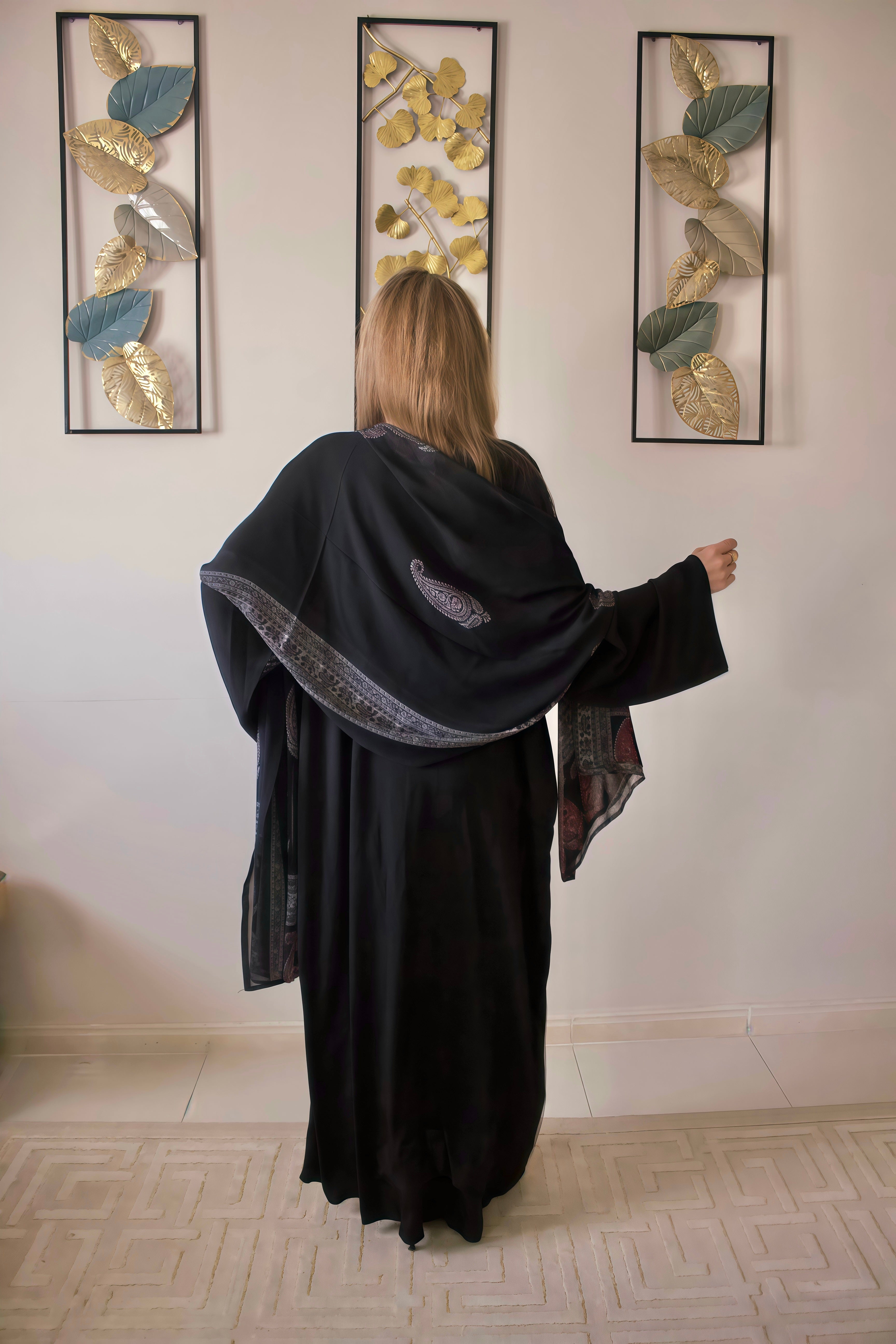 Midnight Heirloom Silky Abaya Set