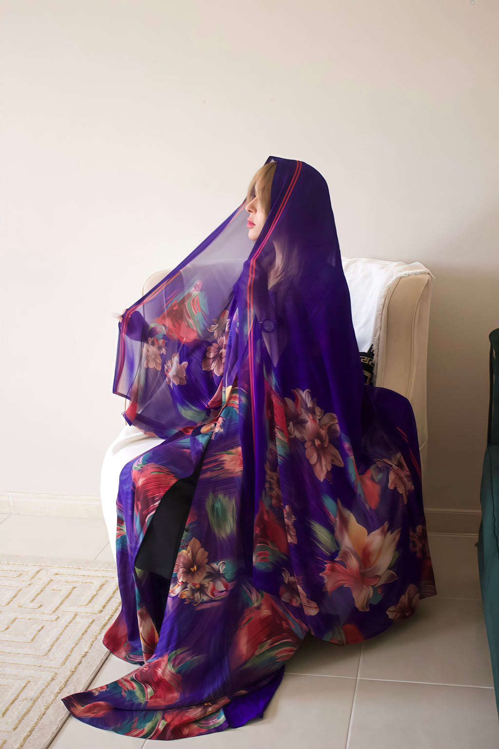 Royal Iris Silky Abaya Set