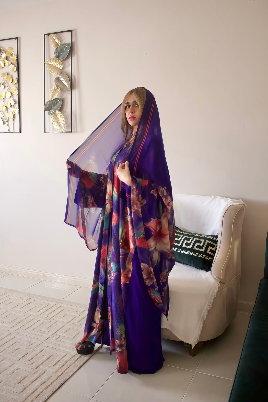 Royal Iris Silky Abaya Set