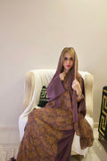 Royal Mauve Silky Abaya Set
